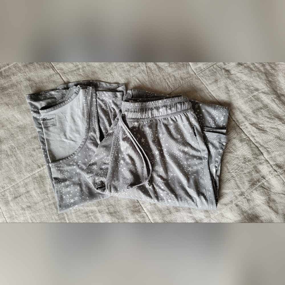 Eddie Bauer Gray Star Print Women's Pajama Set